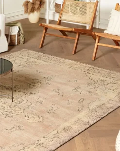 Online Beliani Tappeto MATARIM Beige 200 x 300 cm Cotone Beige Rosa