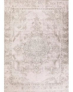 New Beliani Tappeto MATARIM Rosa Cotone Beige Rosa