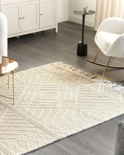 New Beliani Tappeto MAVIKENT 160 x 230 cm Lana Beige