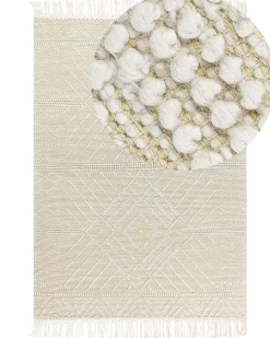 New Beliani Tappeto MAVIKENT 160 x 230 cm Lana Beige