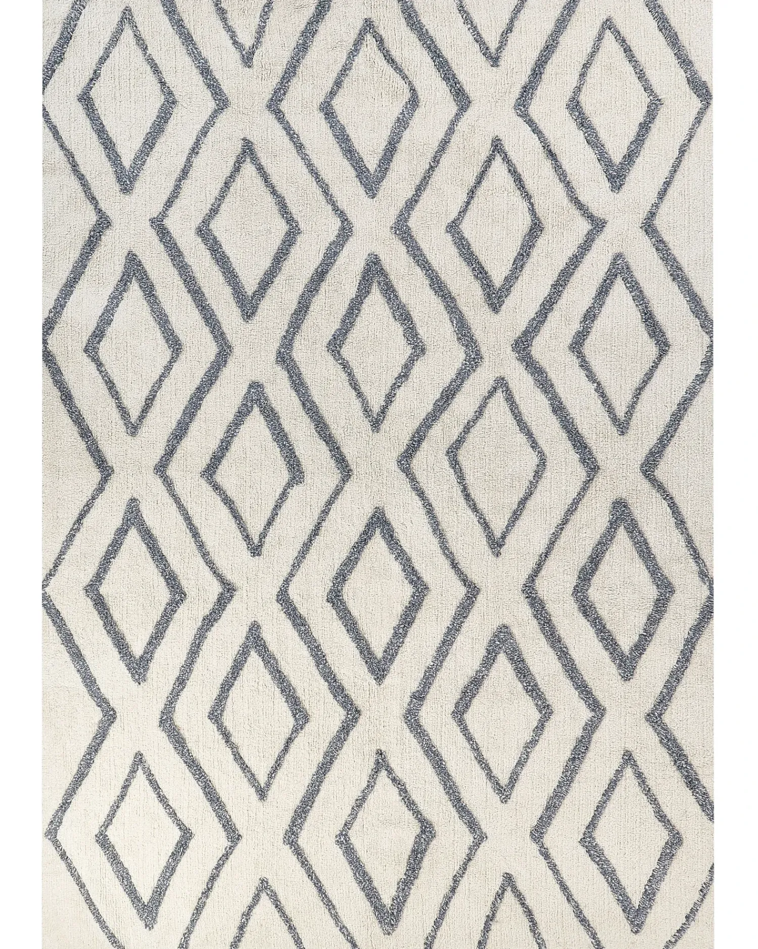 New Beliani Tappeto MENDERES Azzurro 160 x 230 cm Cotone Bianco Blu