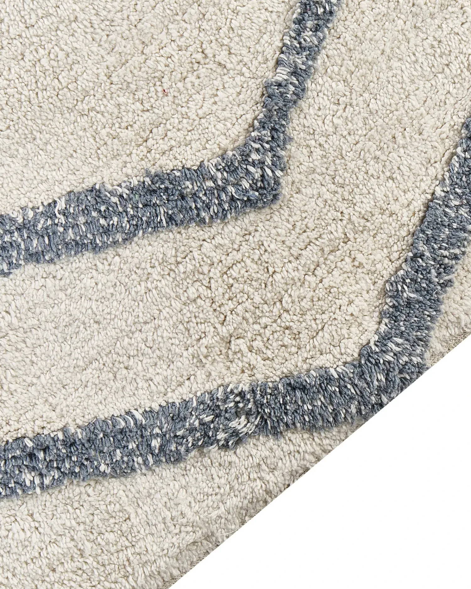 New Beliani Tappeto MENDERES Azzurro 160 x 230 cm Cotone Bianco Blu