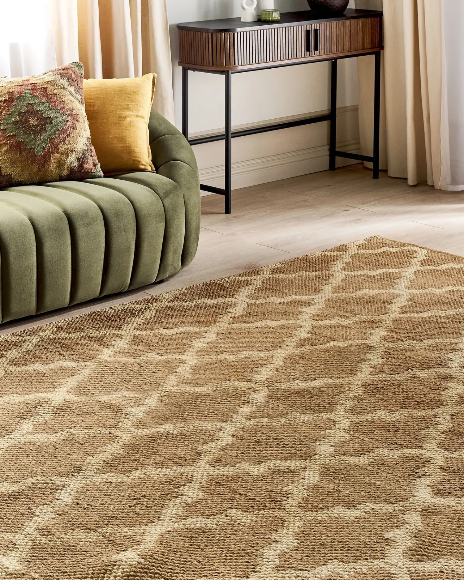 Hot Beliani Tappeto MERMER Iuta Beige