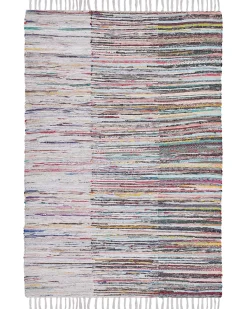 Discount Beliani Tappeto MERSIN Multicolore Cotone Bianco Blu Multicolore Rosa