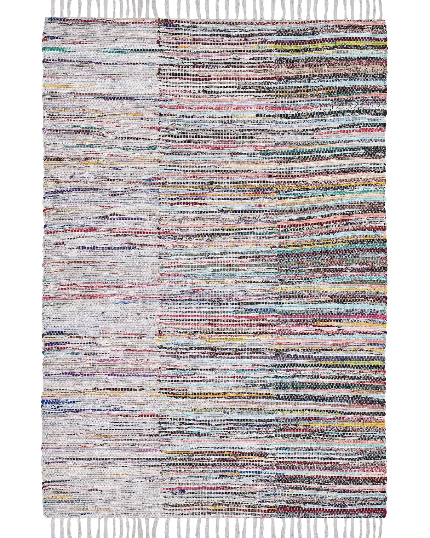 Discount Beliani Tappeto MERSIN Multicolore Cotone Bianco Blu Multicolore Rosa