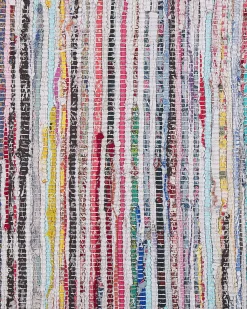 Discount Beliani Tappeto MERSIN Multicolore Cotone Bianco Blu Multicolore Rosa