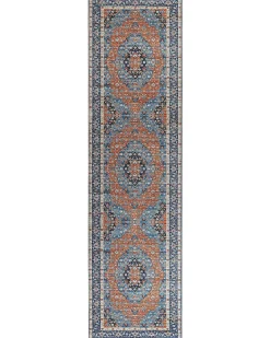 Beliani Tappeto MIDALAM Multicolore 80 x 300 cm Arancione Blu