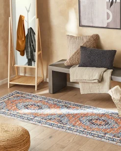 Beliani Tappeto MIDALAM Multicolore 80 x 300 cm Arancione Blu