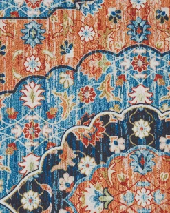 Beliani Tappeto MIDALAM Multicolore 80 x 300 cm Arancione Blu