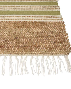 Beliani Tappeto MIRZA Verde oliva Iuta Beige Bianco Naturale Verde