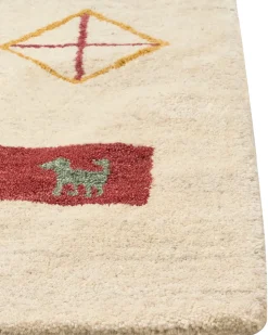 Clearance Beliani Tappeto MISINLI Beige 160 x 230 cm Lana Persiano Beige Blu Giallo Rosso Verde
