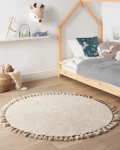 New Beliani Tappeto MITSOBI ø 120 cm Cotone Beige