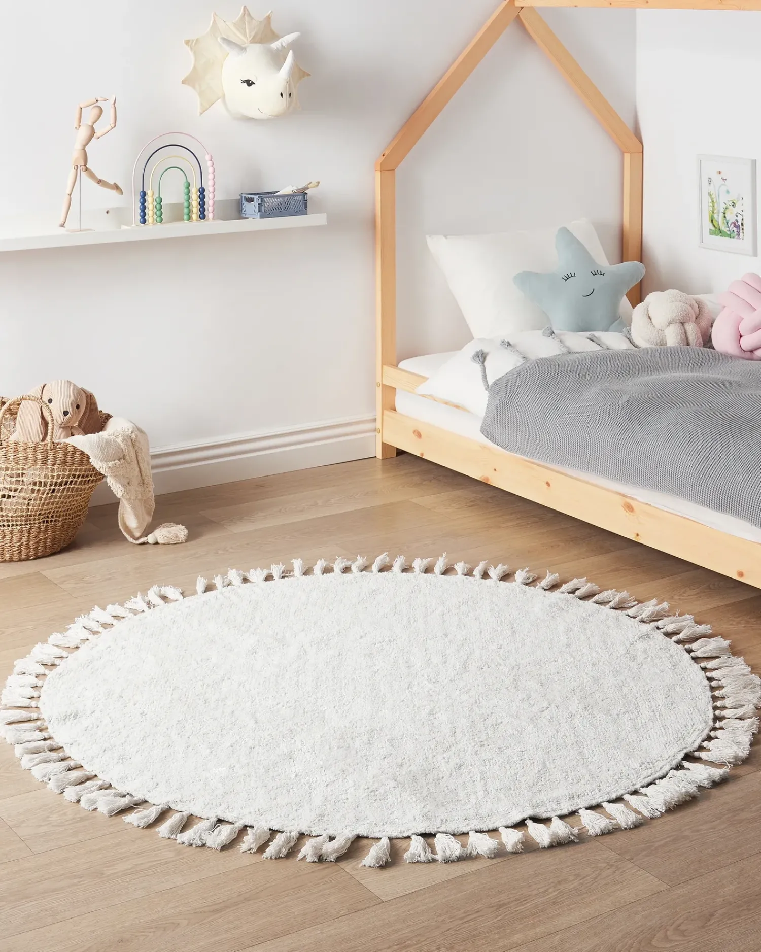 Beliani Tappeto MITSOBI ø 120 cm Cotone Bianco