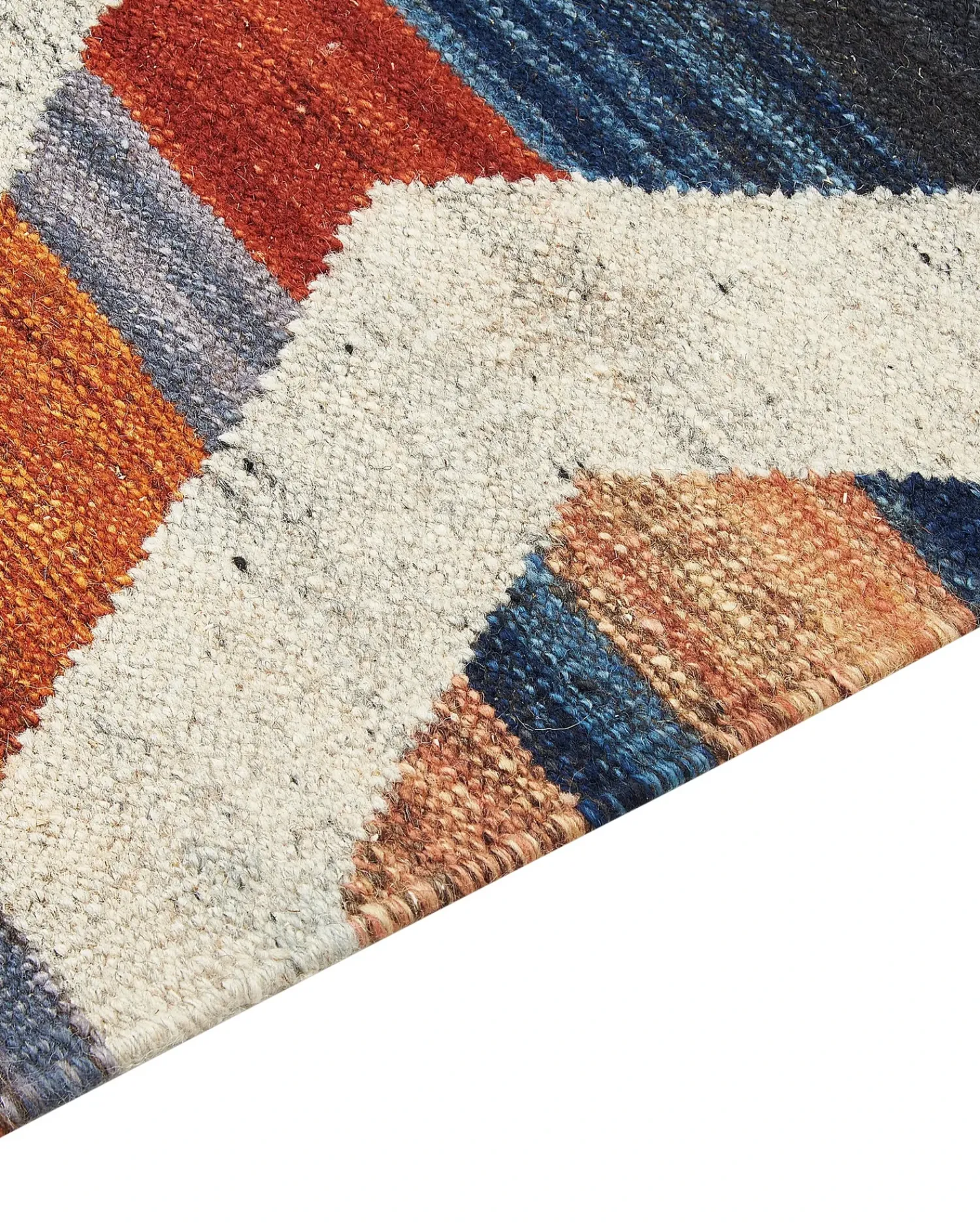 Best Beliani Tappeto MRGASHAT Multicolore 200 x 300 cm Lana Kilim Rosso Blu Verde Multicolore