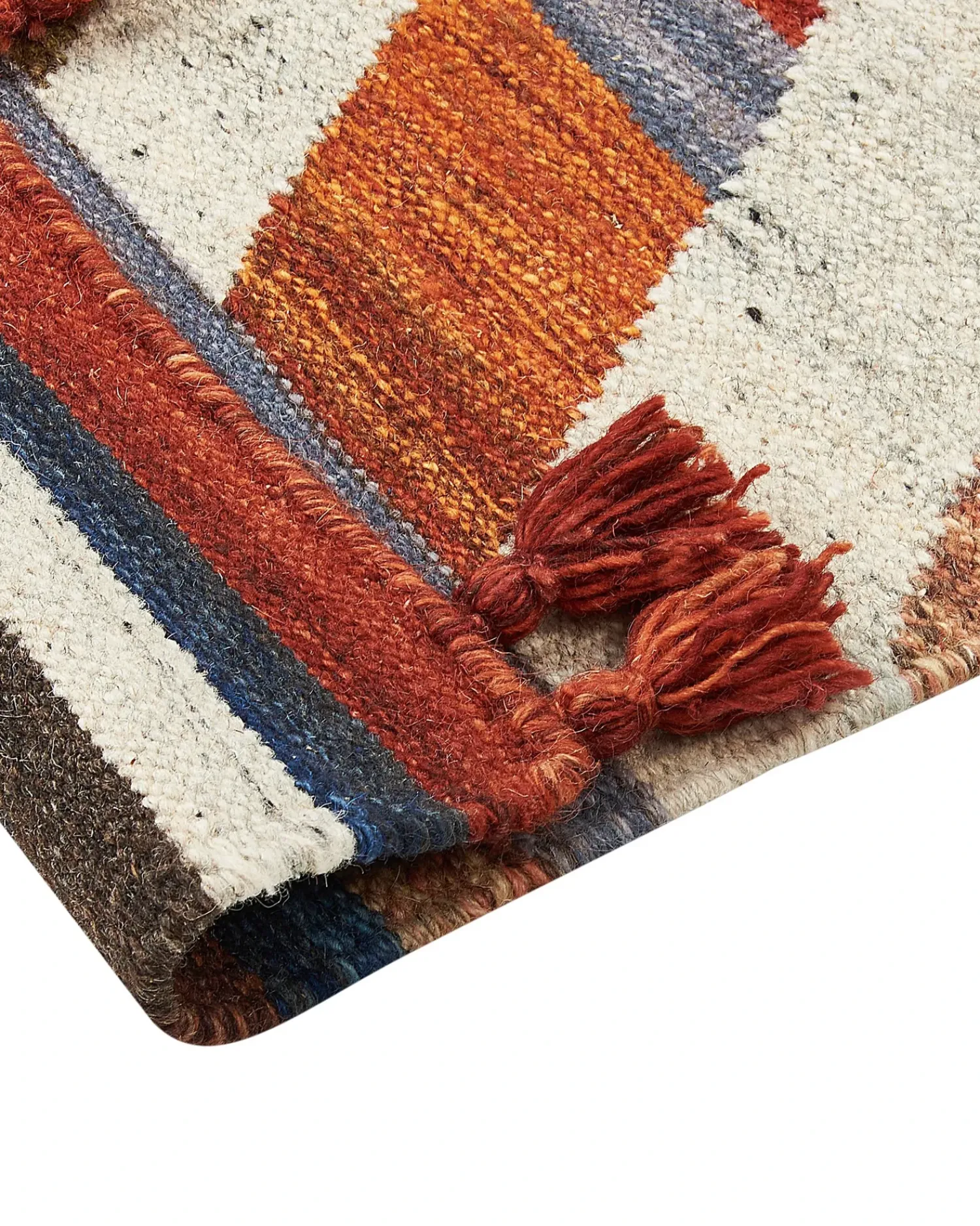 Best Beliani Tappeto MRGASHAT Multicolore 200 x 300 cm Lana Kilim Rosso Blu Verde Multicolore