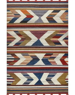 Best Beliani Tappeto MRGASHAT Multicolore 200 x 300 cm Lana Kilim Rosso Blu Verde Multicolore
