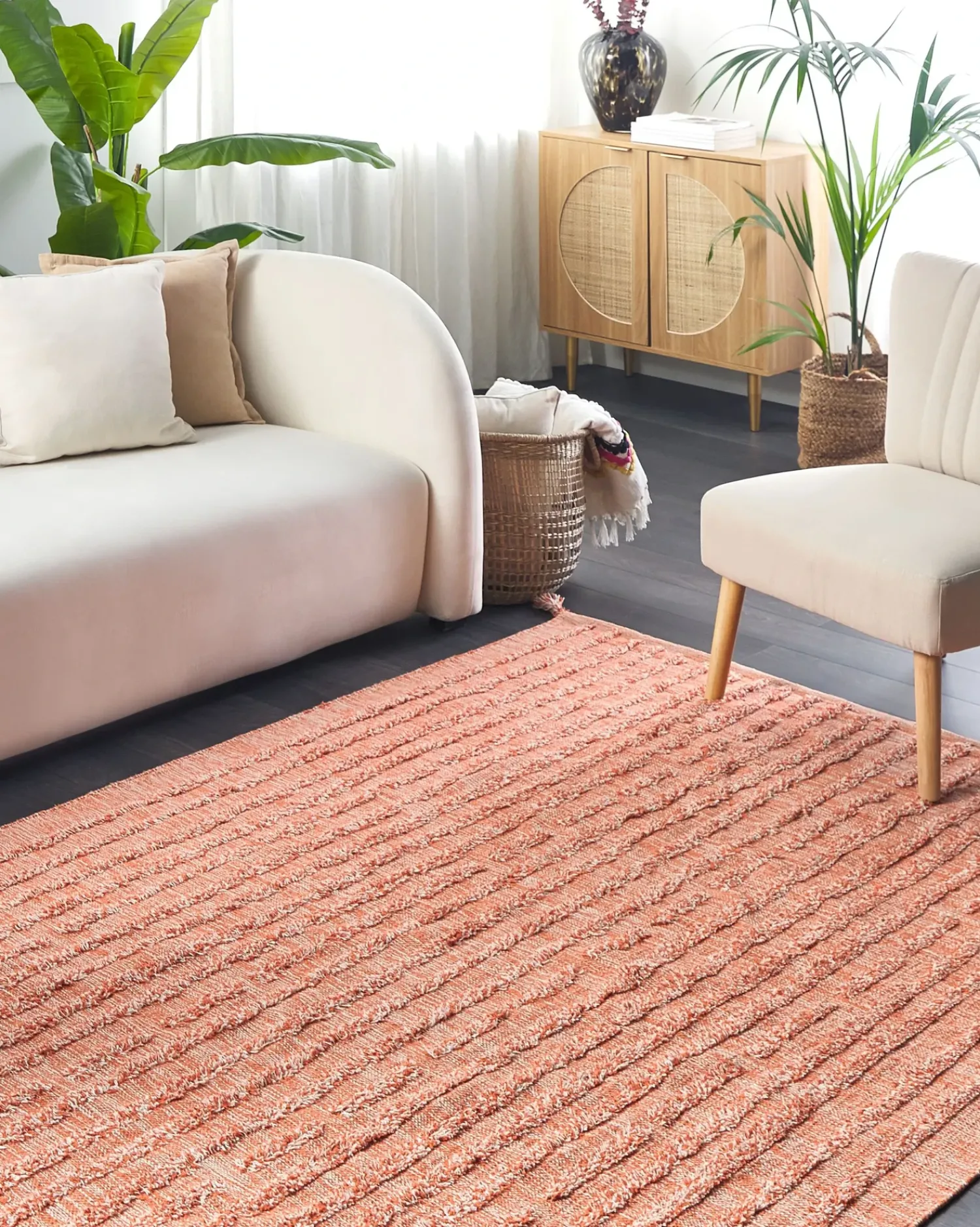 New Beliani Tappeto MUGLA Cotone Arancione