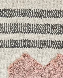 New Beliani Tappeto MURADIYE Beige Cotone Beige Nero