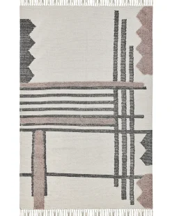 New Beliani Tappeto MURADIYE Beige Cotone Beige Nero