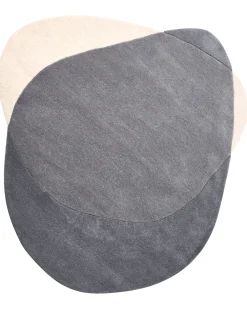 Beliani Tappeto MYSURU Grigio 160 x 160 cm Lana Beige Grigio