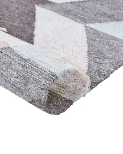 Online Beliani Tappeto NAKKAS Multicolore Iuta Beige Grigio Multicolore Rosa