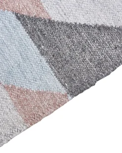 Online Beliani Tappeto NAKKAS Multicolore Iuta Beige Grigio Multicolore Rosa