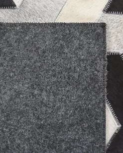 Best Beliani Tappeto NARMAN Grigio Pelle naturale Grigio Nero