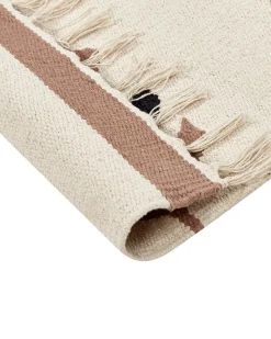 Sale Beliani Tappeto NIAVAN Beige Cotone Kilim Beige Nero