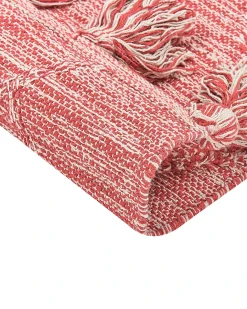 Discount Beliani Tappeto NIGDE Rosso Cotone Bianco Rosso