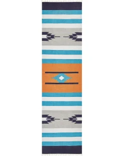 Outlet Beliani Tappeto NORATUS Multicolore Cotone Kilim Arancione Blu Grigio Multicolore