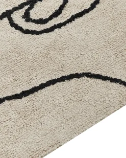 Hot Beliani Tappeto NURU Beige chiaro Cotone Beige Nero