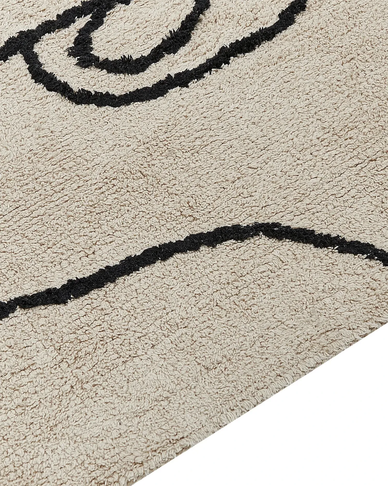 Hot Beliani Tappeto NURU Beige chiaro Cotone Beige Nero