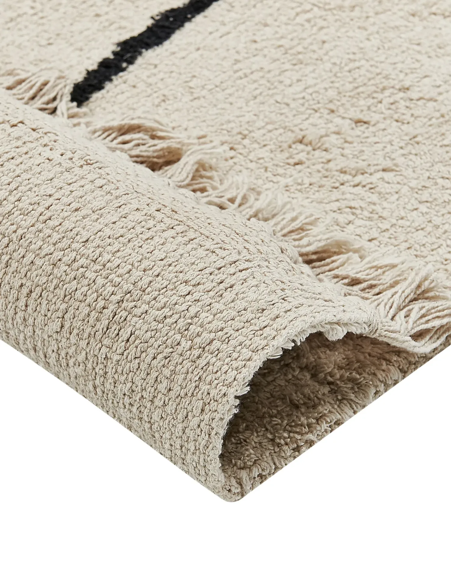 Hot Beliani Tappeto NURU Beige chiaro Cotone Beige Nero