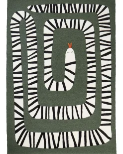 Online Beliani Tappeto OKAPI Verde scuro 160 x 230 cm Bianco Nero Verde