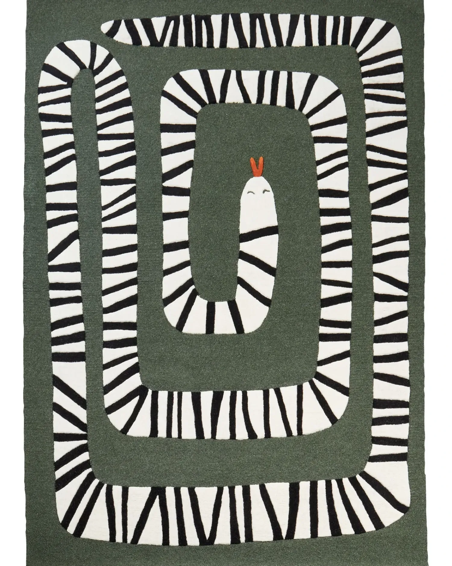 Online Beliani Tappeto OKAPI Verde scuro 160 x 230 cm Bianco Nero Verde