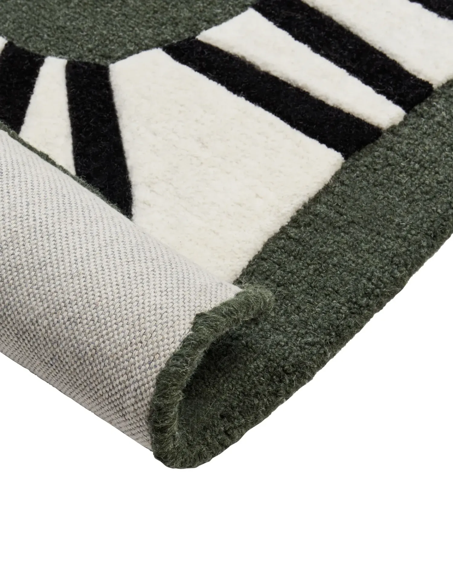 Online Beliani Tappeto OKAPI Verde scuro 160 x 230 cm Bianco Nero Verde