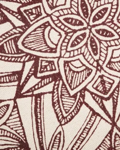 Outlet Beliani Tappeto OLTU Rosso ø 120 cm Cotone Beige Rosso