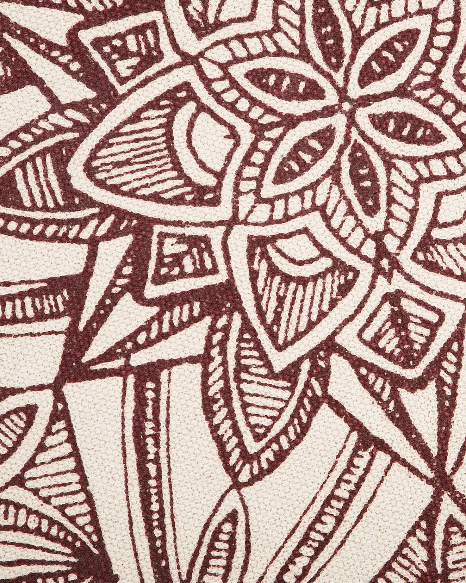 Outlet Beliani Tappeto OLTU Rosso ø 120 cm Cotone Beige Rosso