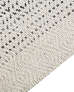 Online Beliani Tappeto OMERLI Bianco Lana Bianco Grigio