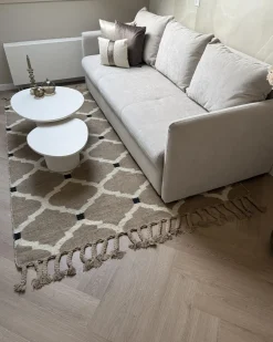 Outlet Beliani Tappeto ORENCIK Beige Iuta Beige Nero