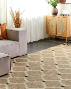 Outlet Beliani Tappeto ORENCIK Beige Iuta Beige Nero