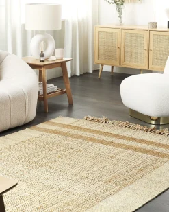 Sale Beliani Tappeto ORTAOBA Beige Iuta Beige Naturale