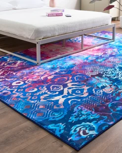 Best Beliani Tappeto ORVELLA Multicolore Blu Rosa Multicolore Viola