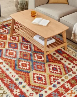 Discount Beliani Tappeto OSHAKAN 160 x 230 cm Lana Kilim Multicolore