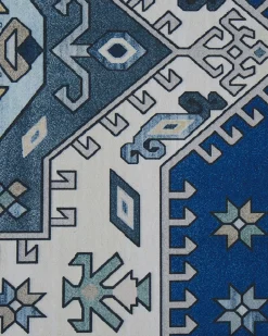 Best Beliani Tappeto PARVAKADLI Blu Beige Blu