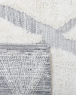 Beliani Tappeto PENDIK Beige chiaro Cotone Beige Grigio
