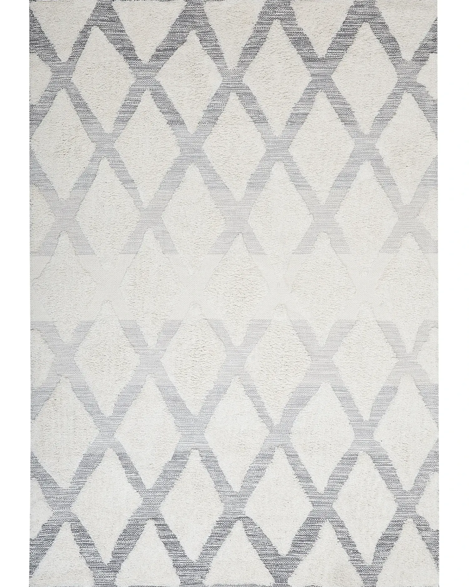 Beliani Tappeto PENDIK Beige chiaro Cotone Beige Grigio