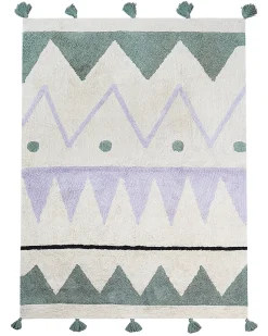 Discount Beliani Tappeto per bambini ALAKOL Multicolore 140 x 200 cm Cotone Beige Nero Viola Verde