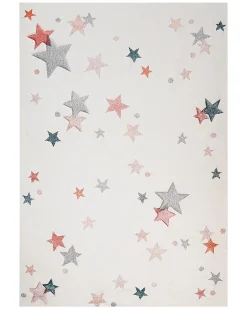 Outlet Beliani Tappeto per bambini ALPOUD Bianco 140 x 200 cm Cotone Bianco Multicolore