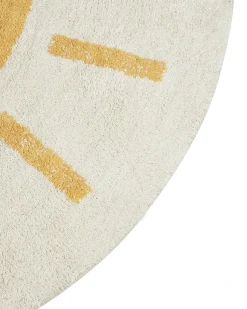 Beliani Tappeto per bambini BAIKER Beige ø 140 cm Cotone Beige Giallo